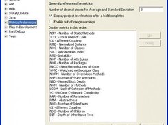 Metrics preference page