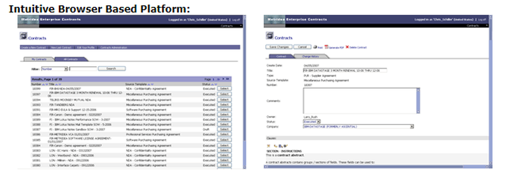 Metridea Enterprise Contracts Screenshot 1