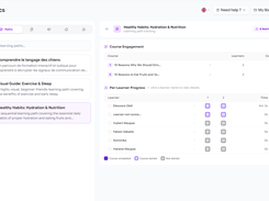 Track learner engagement, course completion, performance, and learning progress with built-in analytics.