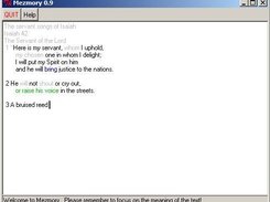 Using Mezmory 0.9 to memorize a selection from Isaiah