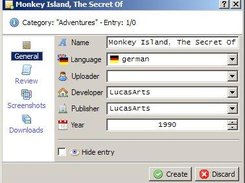 the new dialog for adding an entry