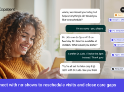 A Hello Patient AI agent reaches out to a patient who missed their visit, reviews the schedule, offers times with their preferred provider, and rebooks the appointment over text. Automated recall and reactivation that brings lapsed patients back and closes care gaps.