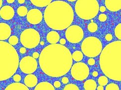 Simulation of mortar with sand and cement particles together