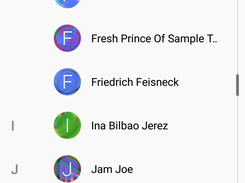 Contact list populated with Micopi 2.9 images