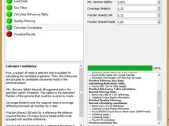 MicrobeGPS analysis pipeline. The tool analyzes SAM files of metagenomic reads mapped to reference genome databases. The pipeline guides the user step-by-step through the analysis and gives feedback on the results of each step. Single steps can be repeated with different parameters without running the whole pipeline again.