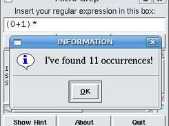 MicroGrep "Occurences number" message