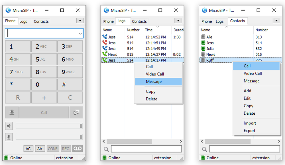 MicroSIP Screenshot 1