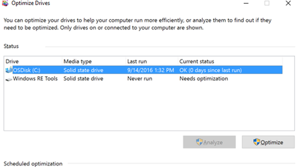 Microsoft Drive Optimizer Screenshot 1