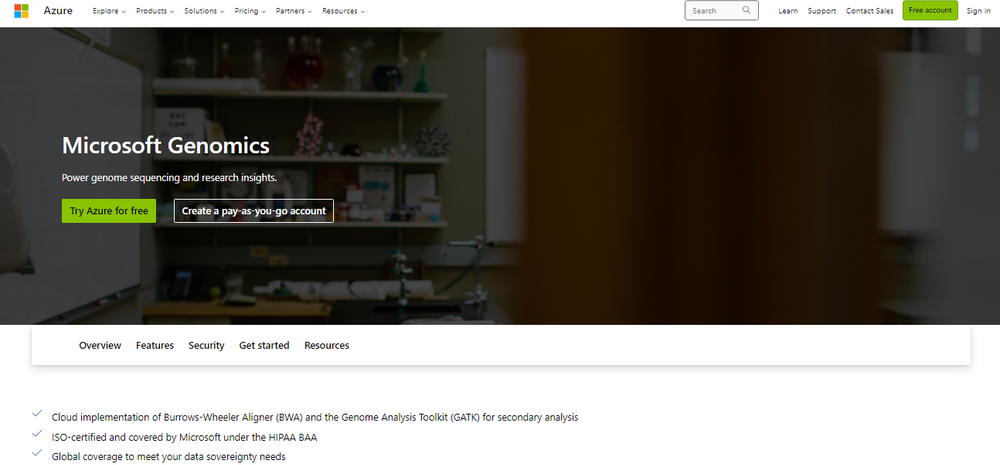 Microsoft Genomics Screenshot 1
