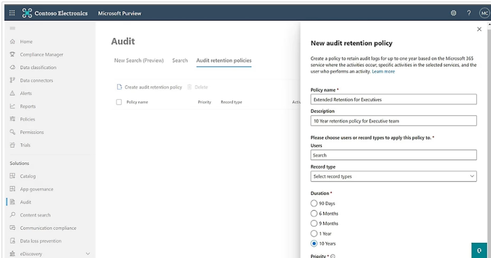 Microsoft Purview Audit Screenshot 1