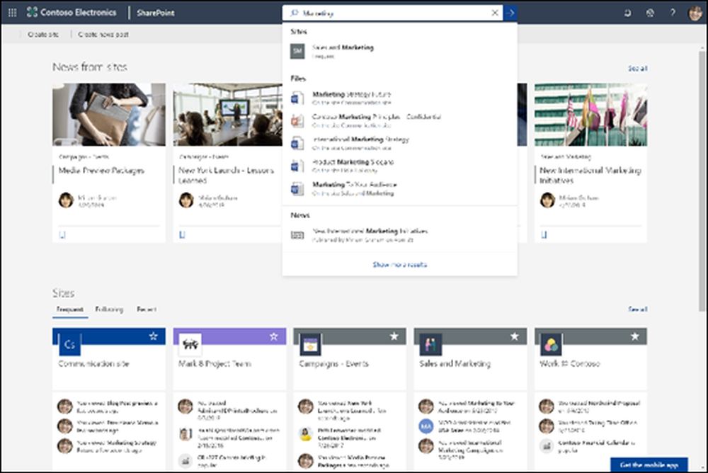 Microsoft Search Screenshot 1