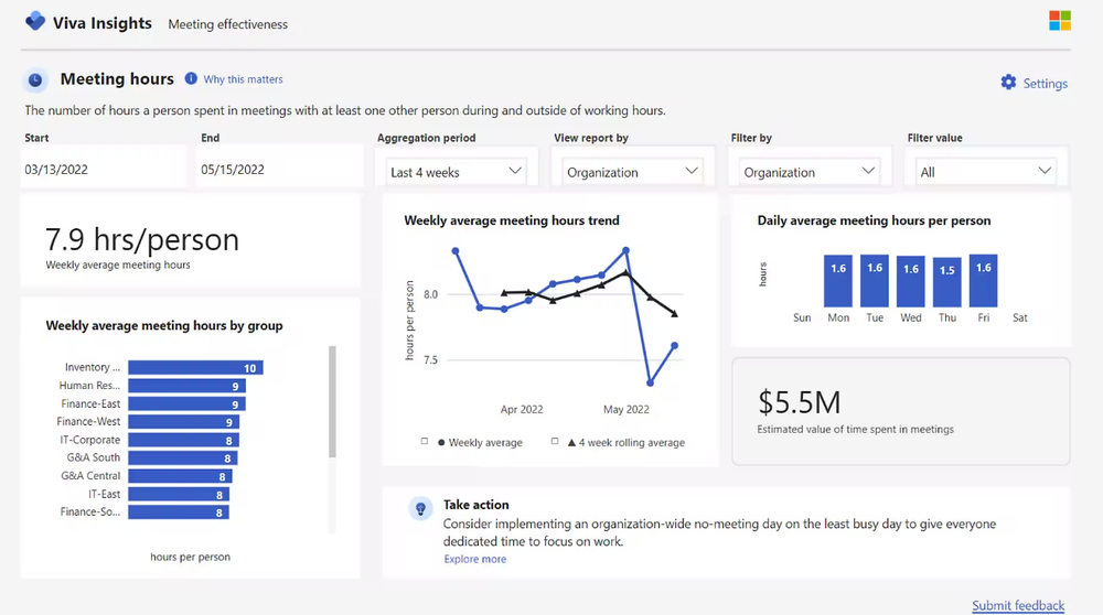 Microsoft Viva Insights Screenshot 1