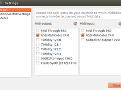 Midi ports for in- and output can be easily selected 