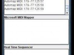 Midi Monitor displaying Midi data.