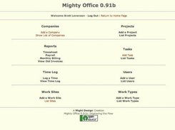 A Shot of the Main Navigation Page for Mighty Office