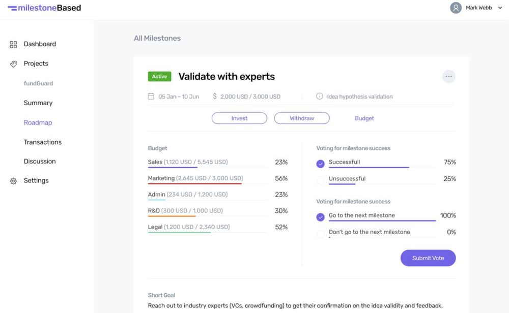 milestoneBased Screenshot 1