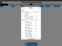 Plot up to 10 milestones to measure intermediate progress. The milestone labels can be displayed as a name, percentage, day number or date.