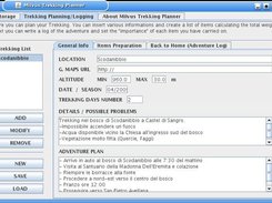 Milvus Trekking Planner Screenshot 2