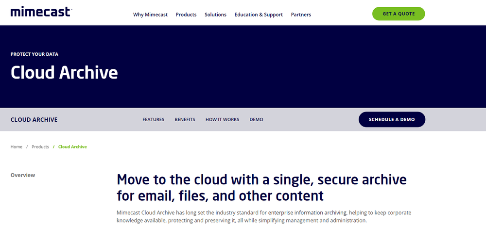 Mimecast Cloud Archive Screenshot 1