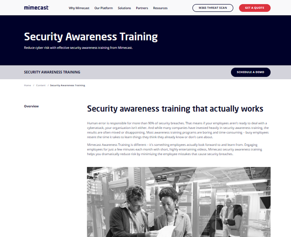 Mimecast Security Awareness Training Screenshot 1