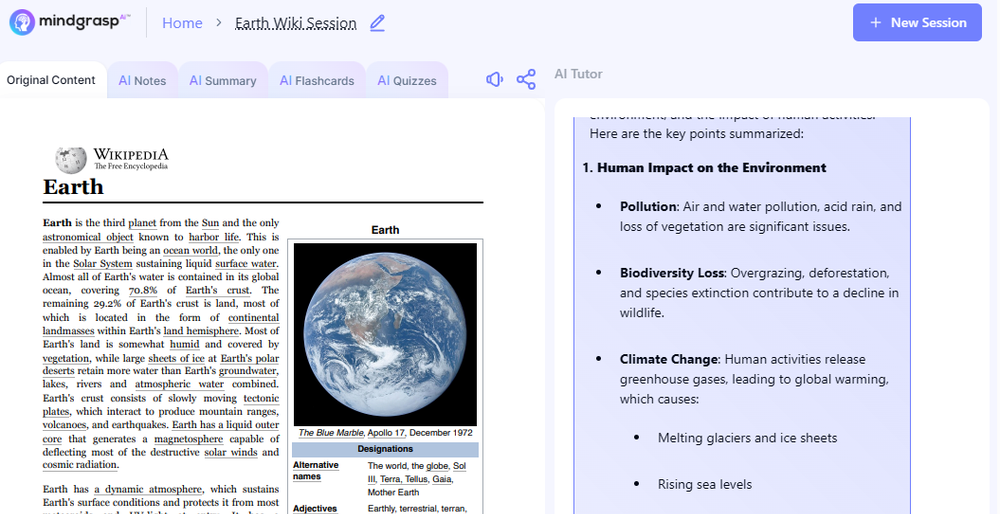 Mindgrasp Screenshot 1