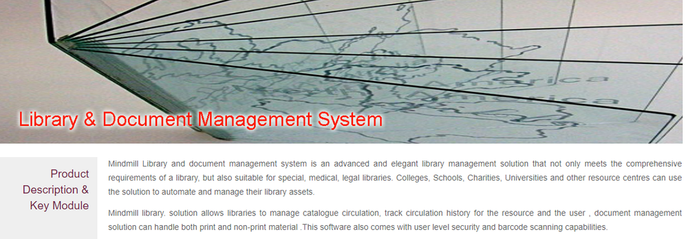 Mindmill Library and Document Management System Screenshot 1