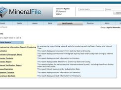 MineralFile Reports and Assets Summaries