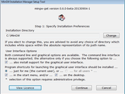 Installer Setup -- Preferences Dialogue