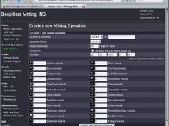 Creating a new mining operation.
