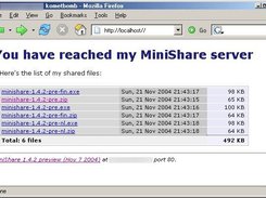 Users can view the shared files list using a web browser.