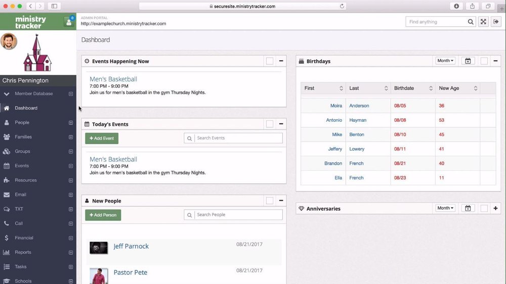 MinistryTracker Dashboard