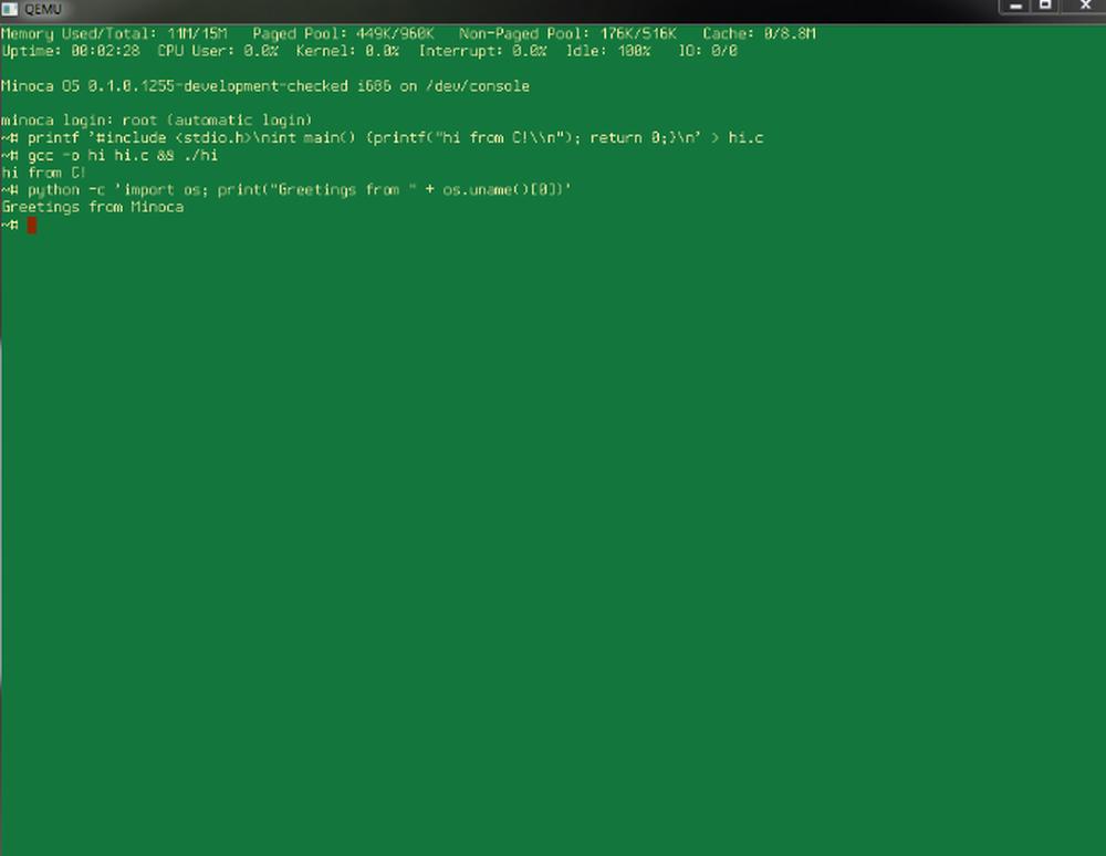 Minoca OS Screenshot 1