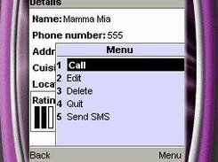 View restaurant details and (maybe) send SMS to a friend...