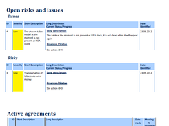 Example project status report (p1)