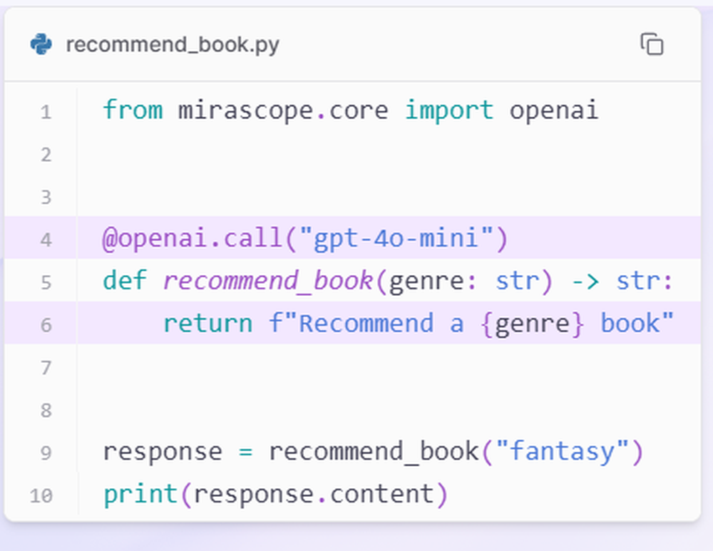 Mirascope Screenshot 1