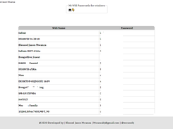 Passwords and  WiFi Networks Dashboard