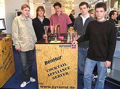 The Punica Team with the machine at Cebit2004