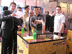 The Punica Team with the machine at Cebit2004, once more