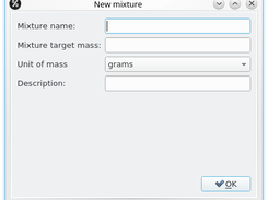 New mixture dialog window