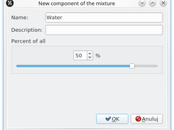 New component dialog window