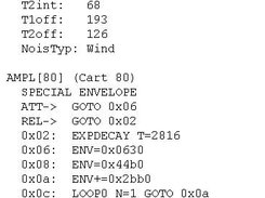 mk1utils-3.5: VCF and AMPL SPECIAL ENVELOPE example (Note: modified, shown data need not be realistic)