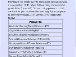 Sample output from MkPasswd