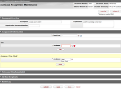 Assign Court Case to clerk1 - this allows the assignee to submit work for this case
