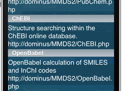 List of demo webservices view with MMDS app
