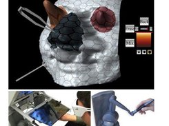 Interactive mesh manipulation using 2 force feedback devices