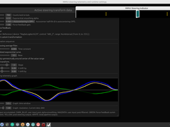 Mouse steering config and telemetry, force feedback is shown in Green.