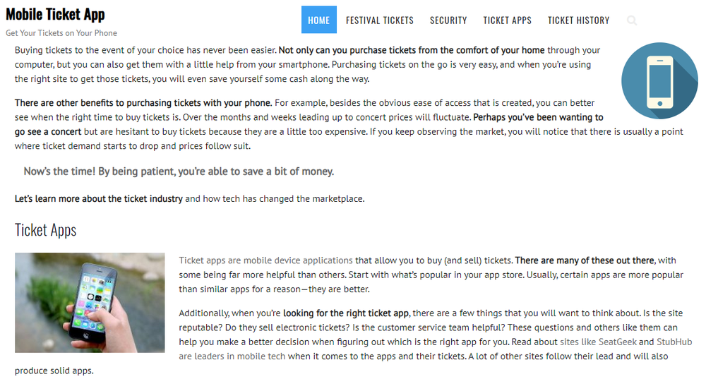 Mobile Ticket App Screenshot 1