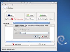 PeerGuardian Linux pgl-gui preview: Control Tab