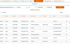 Laboratory Management Software - Dispatch Screen 