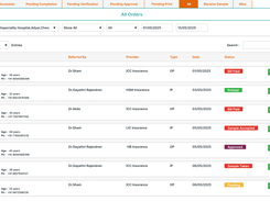 Laboratory Management Software - Lab Order Screen